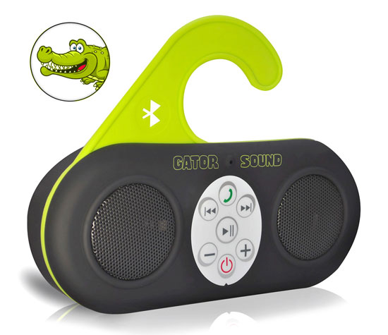 Pyle - PSBT25BK , Sports and Outdoors , Portable Speakers - Boom Boxes , Gator Sound Waterproof Bluetooth Shower Speaker and SpeakerPhone with Built-in Microphone for Call Answering (Black Color)