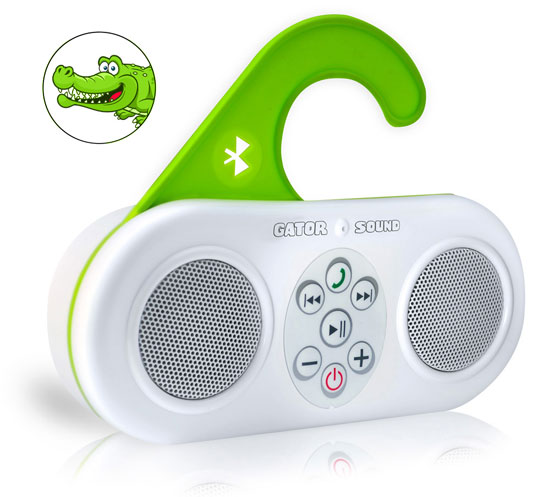 Pyle - PSBT25WT , Sports and Outdoors , Portable Speakers - Boom Boxes , Gator Sound Waterproof Bluetooth Shower Speaker and SpeakerPhone with Built-in Microphone for Call Answering (White Color)