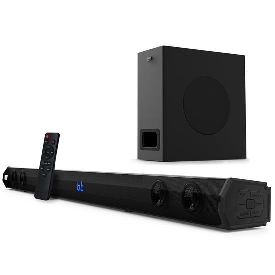 Pyle - PSBV28HB , Home and Office , SoundBars - Home Theater , 35'' 2.1 Channel Convertible Soundbar - Wireless Bluetooth Soundbar Speaker with Remote Control