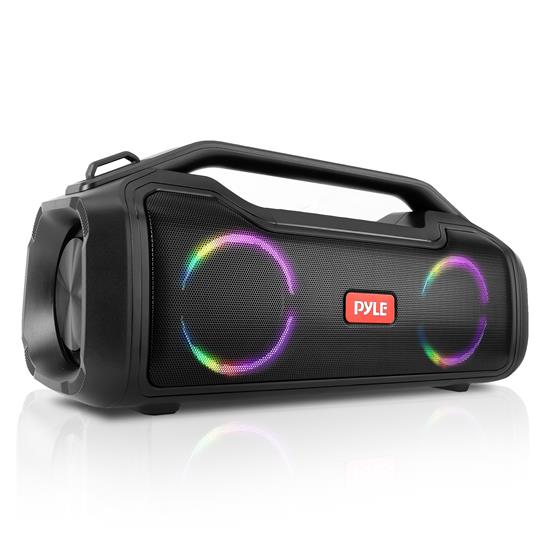 Pyle - PSBWP4 , Sports and Outdoors , Portable Speakers - Boom Boxes , Gadgets and Handheld , Portable Speakers - Boom Boxes , Portable Bluetooth Speaker System - 2 Channel BT Speaker, TWS Function, Micro SD Support, RGB Lighting with Rechargeable Battery