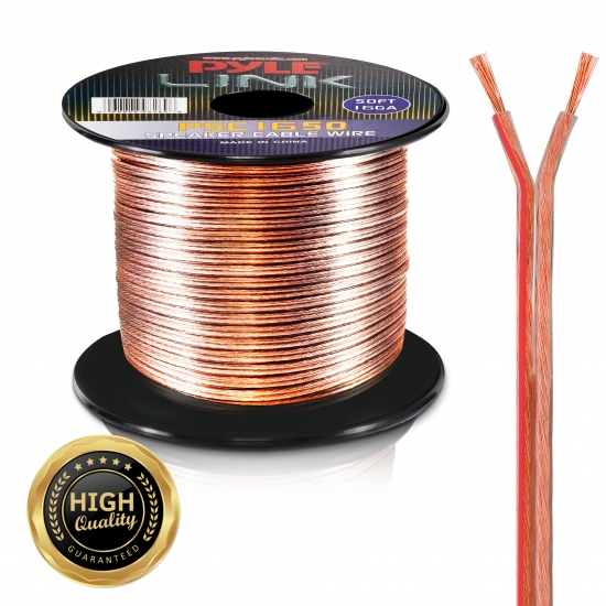 Pyle - PSC1850 , Home and Office , Cables - Wires - Adapters , Sound and Recording , Cables - Wires - Adapters , 18 Gauge 50 ft. Spool of High Quality Speaker Zip Wire