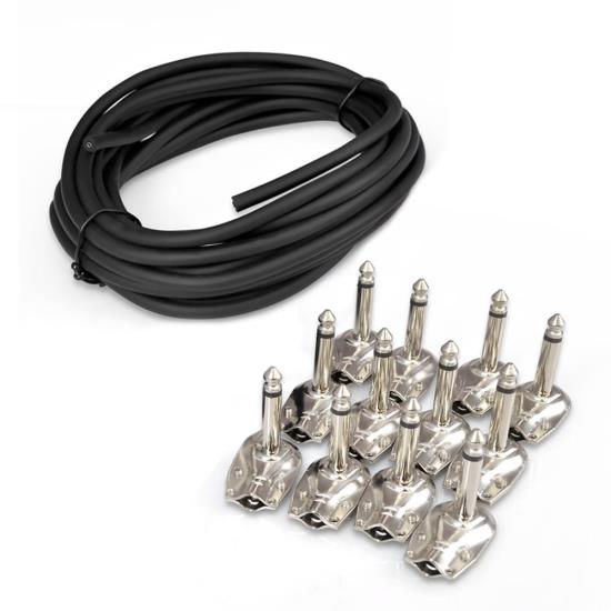 Pyle - PSCBLKIT5 , Musical Instruments , Instrument Accessories , Pro Audio Pedal Board Patch Cables, Universal D.I.Y. Custom Cut 15' Ft. Wire Kit, 12 Piece