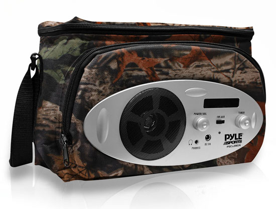 Pyle - PSCL28CM , Gadgets and Handheld , Multi-Function Handheld Devices , Cooler Bag with Built in AM/FM Radio, Headphone Output and AUX IN for MP3 Players (Camo Color)