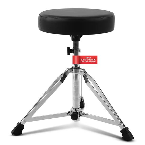 Pyle - PSEATDRM28.3 , Musical Instruments , Mounts - Stands - Holders , Sound and Recording , Mounts - Stands - Holders , Adjustable Drum Throne Stool - Portable With Double-braced Tripod Legs, Foam-cushioned Seat, Perfect for On Stage and In-Studio Use