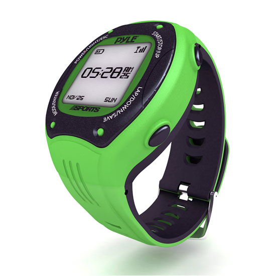 Pyle - PSGP410GN , Sports and Outdoors , Watches , Gadgets and Handheld , Watches , Multi-Function Digital Sports Training Fitness Smart Watch with GPS Navigation, E-Compass, ANT+ Support for Running, Walking, Jogging (Green Color)