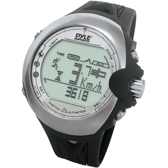 Pyle - pski2 , Sports and Outdoors , Watches , Gadgets and Handheld , Watches , Skiing Digital Watch With Clock, Ski Mode, Altimeter, Barometer, Compass, Tide, Thermometer, Timer