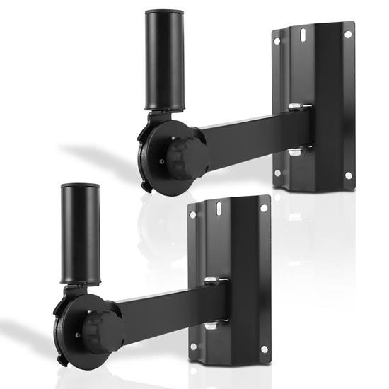 Pyle - PSTNDW18 , Musical Instruments , Mounts - Stands - Holders , Sound and Recording , Mounts - Stands - Holders , Dual Universal Adjustable Wall Mount Speaker Bracket Stands with Angle, Tilt, Rotation Adjustment (Pair)