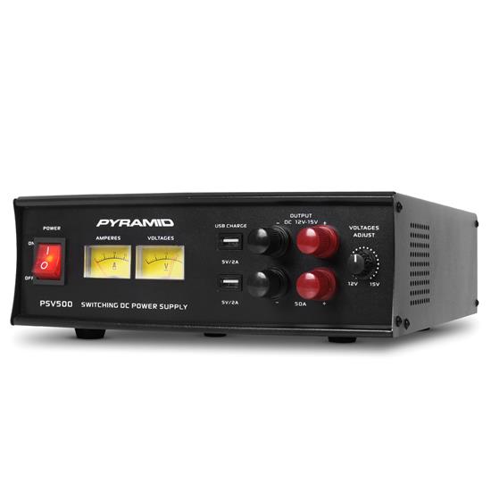 Pyle - PSV500.5 , Home and Office , Power Supply - Power Converters , Bench Power Supply, AC-to-DC Power Converter with Dual USB Charge Ports, Adjustable Voltage Control (50 Amp)