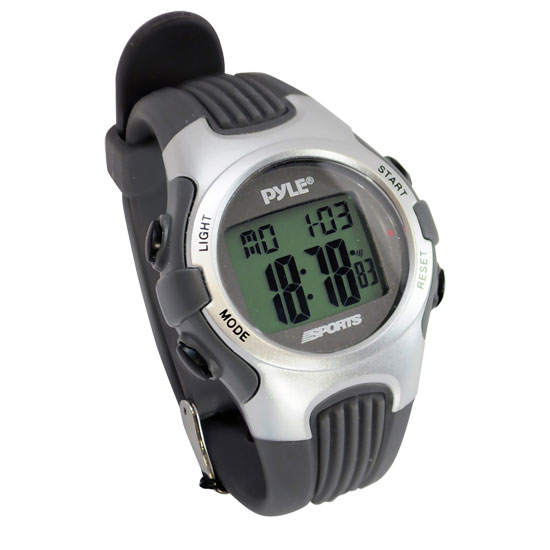 Pyle - PSWGM64S , Sports and Outdoors , Watches , Gadgets and Handheld , Watches , Gymaster Fitness Multi-function Watch w/ Pacer,  50 Lap Chronograph Memory, 4 Countdown Timers (Silver Color)