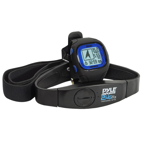 Pyle - PSWGP405BL , Sports and Outdoors , Watches , Gadgets and Handheld , Watches , GPS Watch w/ Coded Heart Rate Transmission, Navigation, Speed, Distance, Workout Memory, Compass,  PC link  (Black Color)