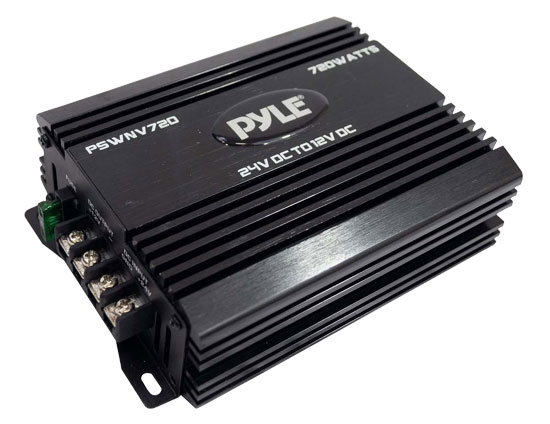 Pyle - PSWNV720 , Home and Office , Power Supply - Power Converters , On the Road , Power Supply - Power Converters , 24V to 12V Power Step-Down - Vehicle DC Power Supply Converter, 720 Watt (For 24V Car/Truck, Van, Bus, Trailer, RV)