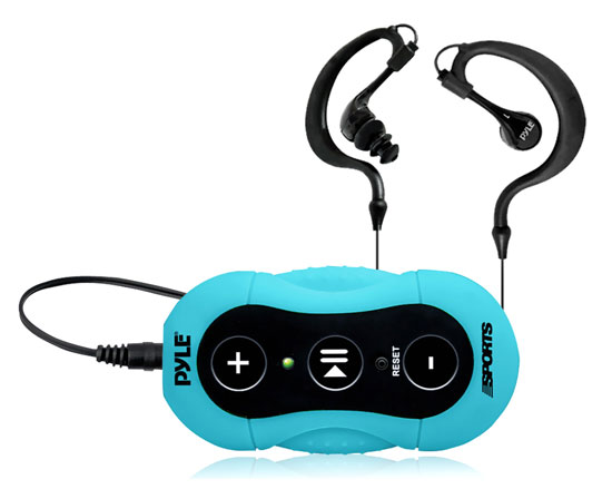 Pyle - PSWP20BL , Gadgets and Handheld , Headphones - MP3 Players , Sound and Recording , Headphones - MP3 Players , Surf Sound Waterproof MP3 Player with Headphones for Swimming & Water Sports (Blue)