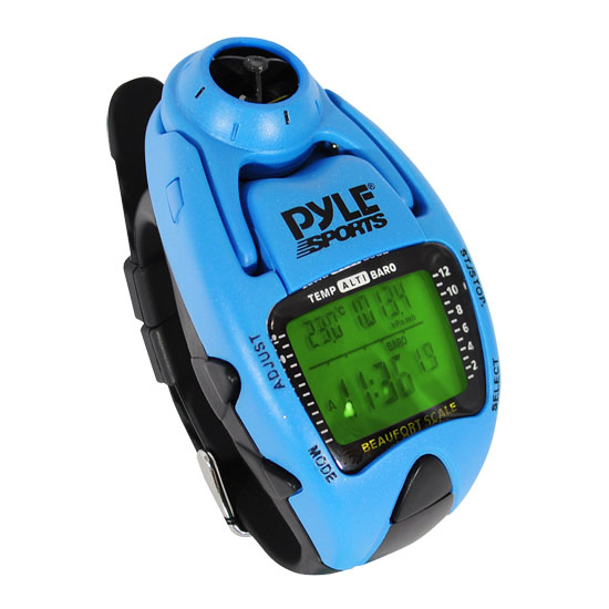 Pyle - PSWWM90BL , Sports and Outdoors , Watches , Gadgets and Handheld , Watches , Wind Speed Meter w/ Wind Chill Temp., Altimeter, Barometer, Compass, 10 Laps Chronograph Memory, Yacht Timer (Blue Color)