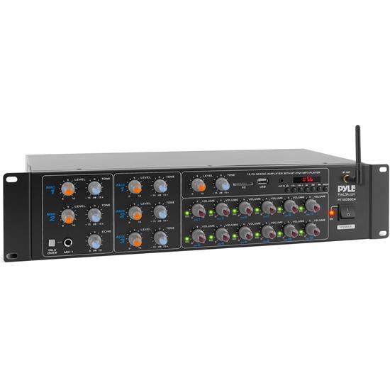 Pyle - PT12050CH , Sound and Recording , Amplifiers - Receivers , 12-Ch. Audio Karaoke Bluetooth Amplifier - Stage & Studio Sound Mixer Receiver System with Microphone Talk-Over, MP3/USB/SD/AUX, Rack Mount (6000 Watt)