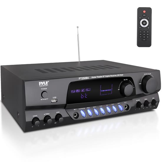 Pyle - PT250BA , Home and Office , Amplifiers - Receivers , Sound and Recording , Amplifiers - Receivers , Home Theater Wireless BT Streaming Receiver Amplifier with FM/USB, 200 Watts