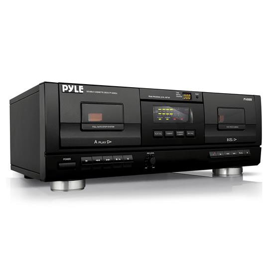 Pyle - PT659DU , Sound and Recording , Digital Tuners - Speaker Selectors , Dual Stereo Cassette Deck w/Tape USB to MP3 Converter