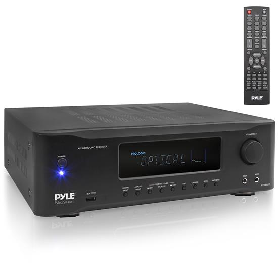 Pyle - PT694BT , Sound and Recording , Amplifiers - Receivers , Hi-Fi Bluetooth Home Theater Receiver - 5.2-Ch Surround Sound Stereo Amplifier System with 4K Ultra HD Support, MP3/USB/AM/FM Radio (1000 Watt MAX)