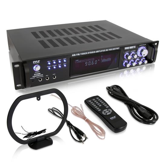 Pyle - PT720A , Sound and Recording , Amplifiers - Receivers , 1000 Watts AM/FM Tuner Hybrid Amplifier W/ 70V Output