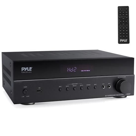 Pyle - PT865BT , Sound and Recording , Amplifiers - Receivers , Hi-Fi Wireless BT Home Theater Receiver - 5.2 Channel Surround Sound Stereo Amplifier System with 4k Ultra HD Support, MP3/USB/DAC/ FM Radio, PMPO:1000W MAX