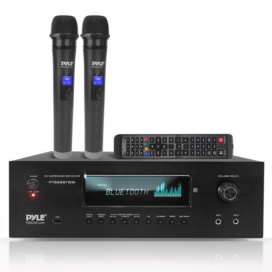 Pyle - PT888BTWMEU , Sound and Recording , Amplifiers - Receivers , Wireless BT Streaming Home Theater Receiver - 5.2-Ch Surround Sound Stereo Amplifier System with 4K Ultra HD Support, MP3/USB/AM/FM Radio (1000 Watt MAX)