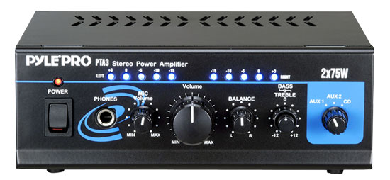 Pyle - PTA3 , Sound and Recording , Amplifiers - Receivers , Mini 2x75w Stereo Power Amplifier