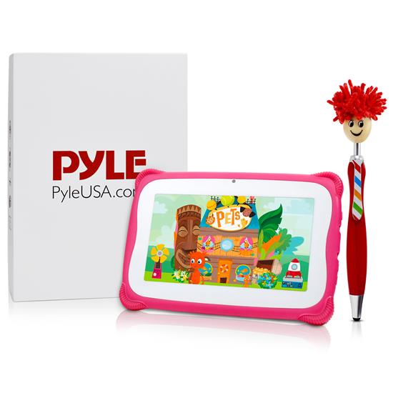 Pyle - PTBKD7PN , On the Road , Headrest Video , 7" Full HD Android Tablet for Kids - 1080p full HD display, Quad-Core Processor 1GB+8GB Storage Tablet, 1GB RAM, 0.3+2MP Camera, Long Battery Life (Pink)