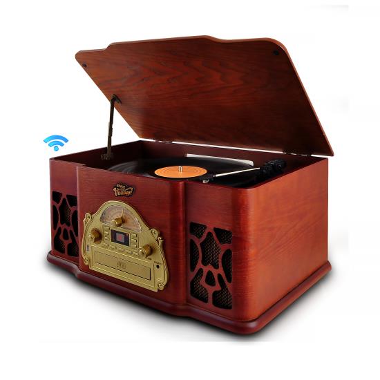 Pyle - PTCD64UBT , Musical Instruments , Turntables - Phonographs , Sound and Recording , Turntables - Phonographs , Bluetooth Vintage Classic-Style Turntable Speaker System with Vinyl-to-MP3 Recording, CD Player, MP3/USB Reader, AM/FM Radio