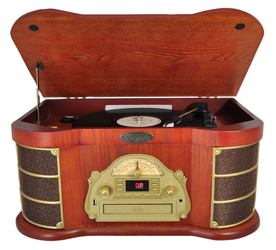 Pyle - ptcds1u , Musical Instruments , Turntables - Phonographs , Sound and Recording , Turntables - Phonographs , Classical Turntable with AM/FM Radio Cassette & USB Recording