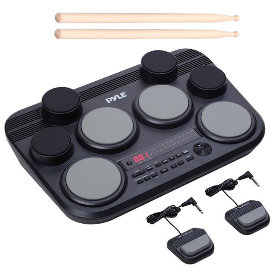Pyle - PTED09.5 , Musical Instruments , Drums , Electronic Table Digital Drum Kit Top w/ 8 Pad Digital Drum Kit