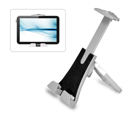 Pyle - PTPAD10 , Musical Instruments , Mounts - Stands - Holders , Sound and Recording , Mounts - Stands - Holders , Portable Tablet Stand / Holder Adjustable & Hand Grip Reclining For iPad, Kindle, Android, eReader Samsung Galaxy, Google Nexus etc.