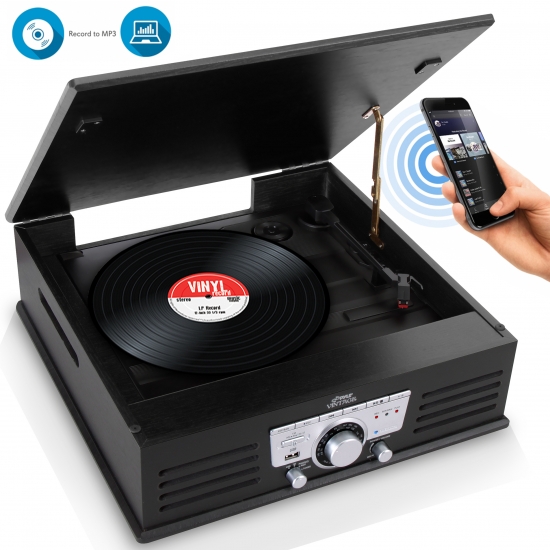 Pyle - AZPTT25UBT , Musical Instruments , Turntables - Phonographs , Sound and Recording , Turntables - Phonographs , Vintage Classic-Style Bluetooth Turntable Vinyl Record Player with USB/MP3 Computer Recording Ability