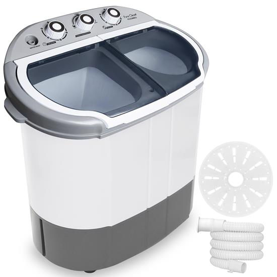 Pyle - PUCWM23.5 , Home and Office , Vacuums - Steam Cleaners , Deco Home Compact Home Washer & Dryer - Portable Mini Washing Machine and Spin Dryer (Dark Gray)