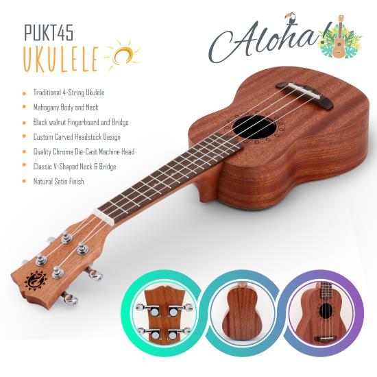Pyle PUKT45 Musical Instruments Banjo Ukulele
