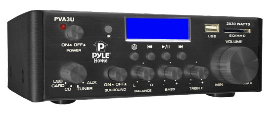 Pyle - UPVA3U , Sound and Recording , Amplifiers - Receivers , 60 Watts/ Hi-Fi Mini Amplifier USB/SD Card Player