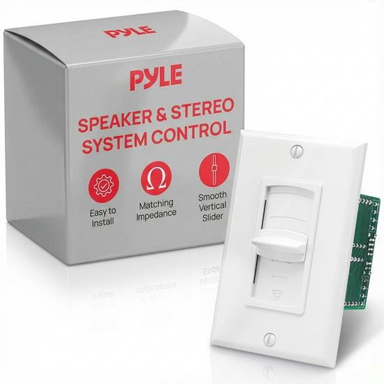Pyle - PVC2 , Home and Office , Wall Plates - In-Wall Control , Wall Mount Volume Control, In-Wall Vertical/Sliding Speaker Volume Knob (Impedance Matching)