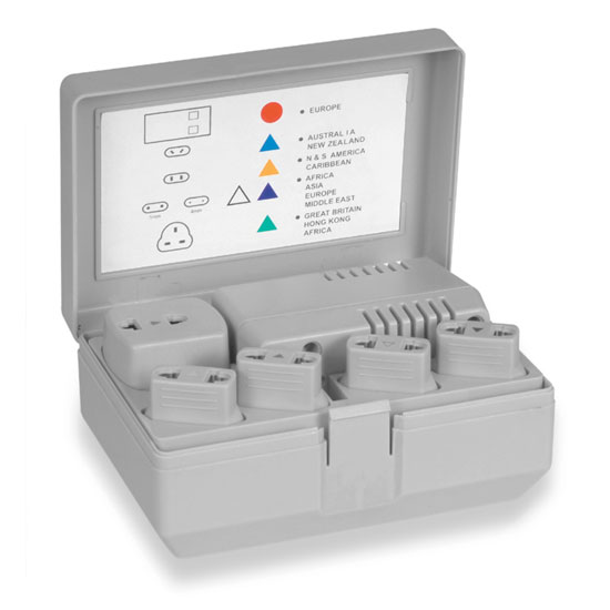 Pyle - PVKT130.5 , Home and Office , Power Supply - Power Converters , On the Road , Power Supply - Power Converters , Travel Voltage Converter Transformer 50-1600 Watt Kit with Worldwide Socket Plug Adapters- Step Down 220/240V to 110V/120V