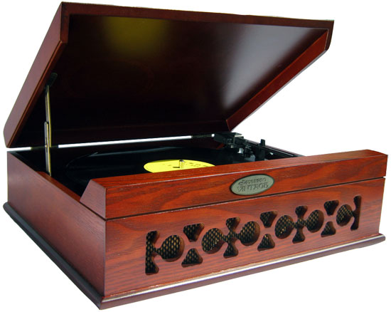 Pyle - pvntt6umr , Musical Instruments , Turntables - Phonographs , Sound and Recording , Turntables - Phonographs , Retro Vintage Classic Style Turntable Vinyl Record Player with USB Computer Recording (Mahogany)