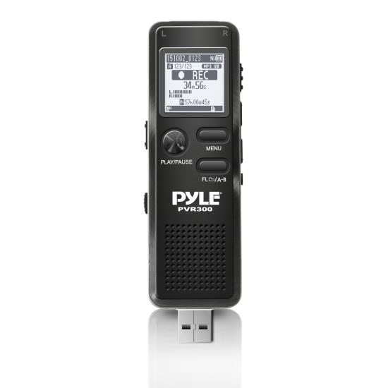 Pyle - PVR300 , Gadgets and Handheld , Voice Recorders , Sound and Recording , Voice Recorders , Rechargeable Digital Voice Recorder with USB & PC Interface, Built-in Rechargeable Battery, Micro SD Slot, 4GB Built-in Memory & Headphone Jack