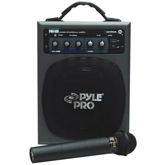Pyle - PWA500BK , Sound and Recording , PA Loudspeakers - Cabinet Speakers , Rechargeable 50 Watt Wireless Portable PA Amplifier