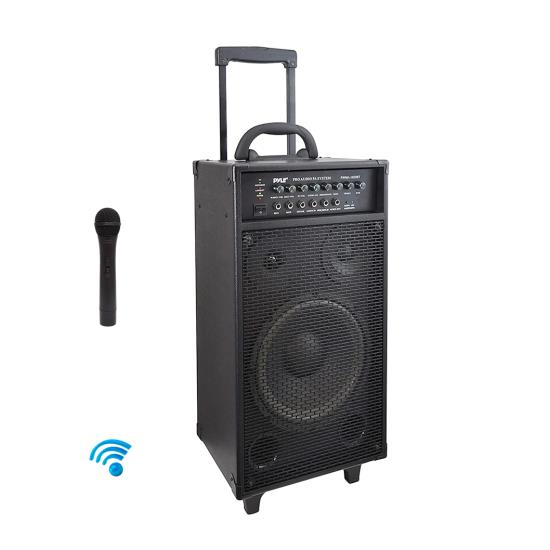 Pyle - PWMA1050BT , Sound and Recording , PA Loudspeakers - Cabinet Speakers , Wireless Portable Bluetooth PA Speaker System, Built-in Rechargeable Battery, Wireless Microphone, 800 Watt
