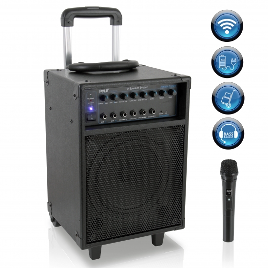 Pyle - PWMA230BT , Sound and Recording , PA Loudspeakers - Cabinet Speakers , Wireless Portable Bluetooth PA Speaker System, Built-in Rechargeable Battery, 400 Watt