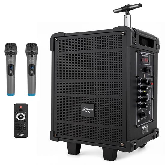 Pyle - PWMA899A.6 , Sound and Recording , PA Loudspeakers - Cabinet Speakers , 8'' Portable Wireless BT Streaming PA Speaker System, Built-in Rechargeable Battery, Wireless Microphone, USB/Micro SD/FM, 35 Watt
