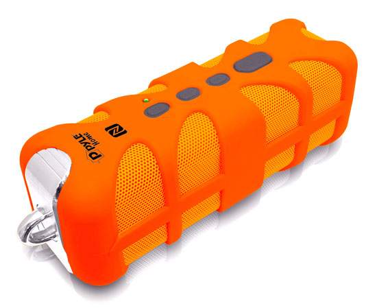Pyle - PWPBTN65OR , Sports and Outdoors , Portable Speakers - Boom Boxes , Gadgets and Handheld , Portable Speakers - Boom Boxes , Sound Box Splash Rugged & Splash-Proof Bluetooth Marine Grade Portable Wireless Speaker with NFC Pairing and AUX Input (Orange Color)