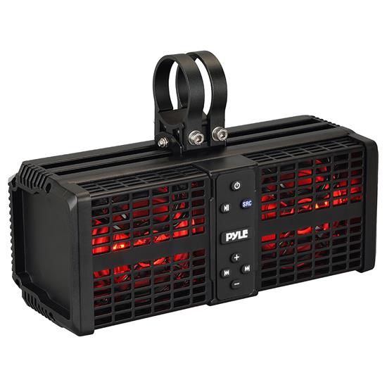 Pyle - PWPSB1102 , Sound and Recording , SoundBars - Home Theater , 11” Powered ATV/UTV Soundbar System - Built-in Class D Stereo Power Amplifier w/ Wireless BT Streaming and LED Lights