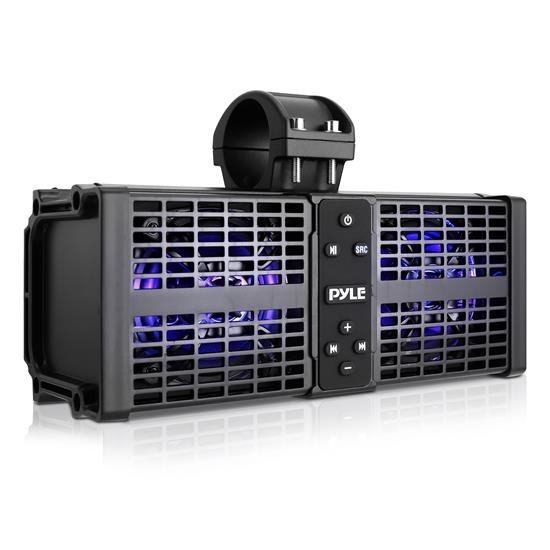 Pyle - PWPSB1103 , Sound and Recording , SoundBars - Home Theater , 11” Powered ATV/UTV Soundbar System – Built-in Class D Stereo Power Amplifier with Wireless BT Streaming and LED Lights