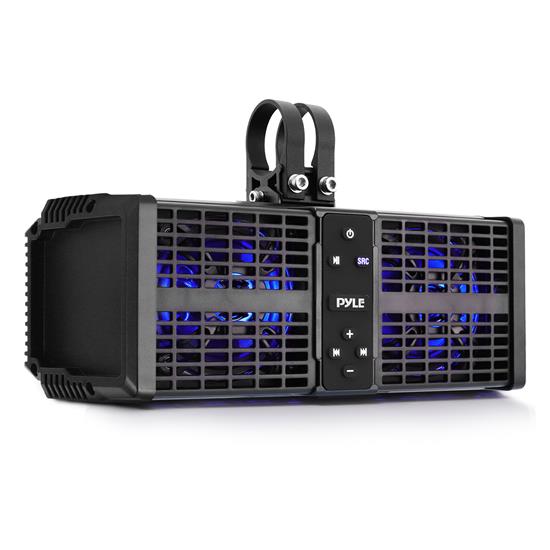 Pyle - PWPSB1103 , Sound and Recording , SoundBars - Home Theater , 11” Powered ATV/UTV Soundbar System – Built-in Class D Stereo Power Amplifier with Wireless BT Streaming and LED Lights