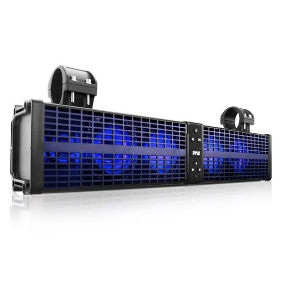 Pyle - PWPSB2402 , Sound and Recording , SoundBars - Home Theater , 24” Powered ATV/UTV Soundbar System - Built-in Class D Stereo Power Amplifier w/ Wireless BT Streaming and LED Lights