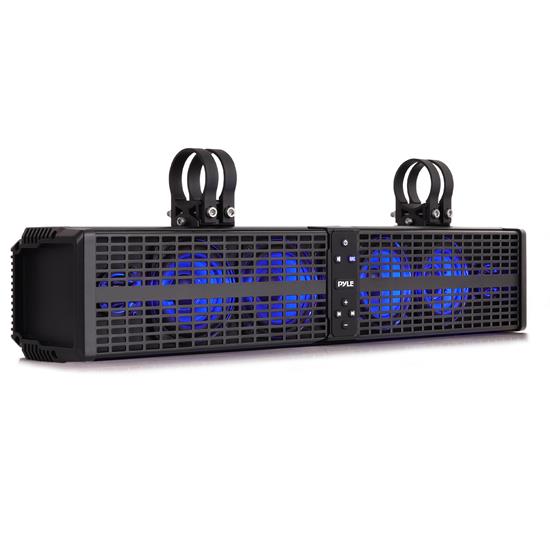 Pyle - PWPSB2403 , Sound and Recording , SoundBars - Home Theater , 24” Powered ATV/UTV Soundbar System – Built-in Class D Stereo Power Amplifier with Wireless BT Streaming and LED Lights