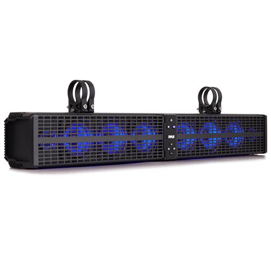 Pyle - PWPSB3203 , Sound and Recording , SoundBars - Home Theater , 32” Powered ATV/UTV Soundbar System - Built-in Class D Stereo Power Amplifier w/ Wireless BT Streaming and LED Lights