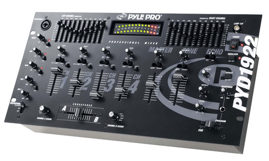 Pyle - PYD1922 , Sound and Recording , Mixers - DJ Controllers , 19'' Rack Mount 4 Channel Professional Mixer with Digital Echo
